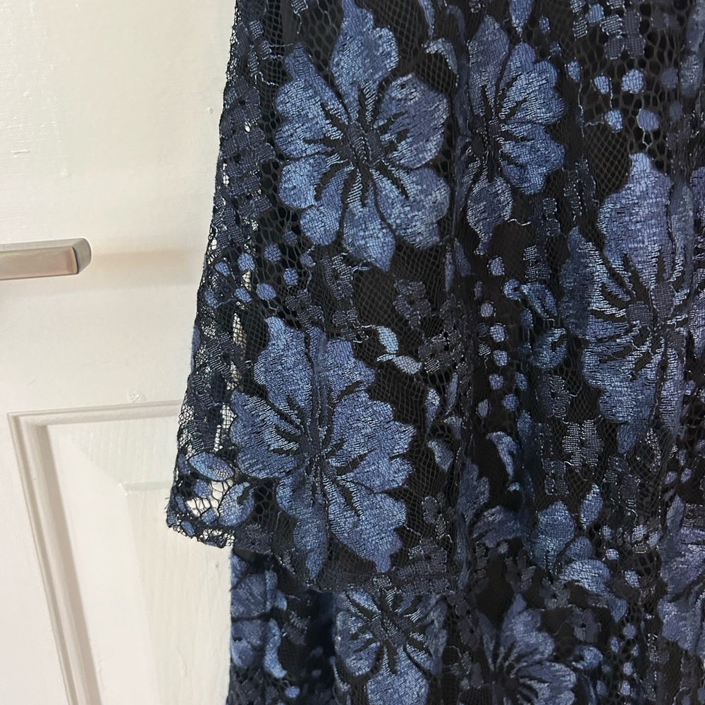 Lulus Molinetto Navy Blue Lace Ruffled Tiered Sleeveless Maxi Dress - Picture 6 of 6